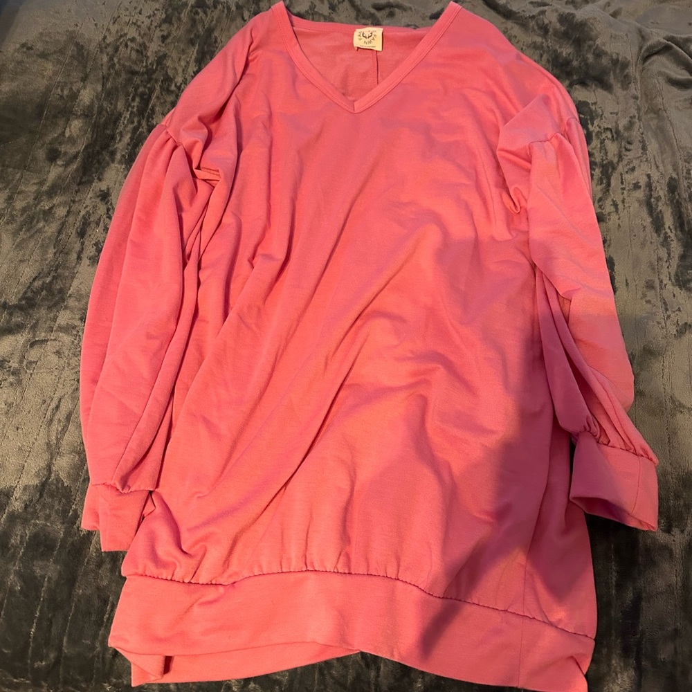 Pink V-Neck Sweater dress